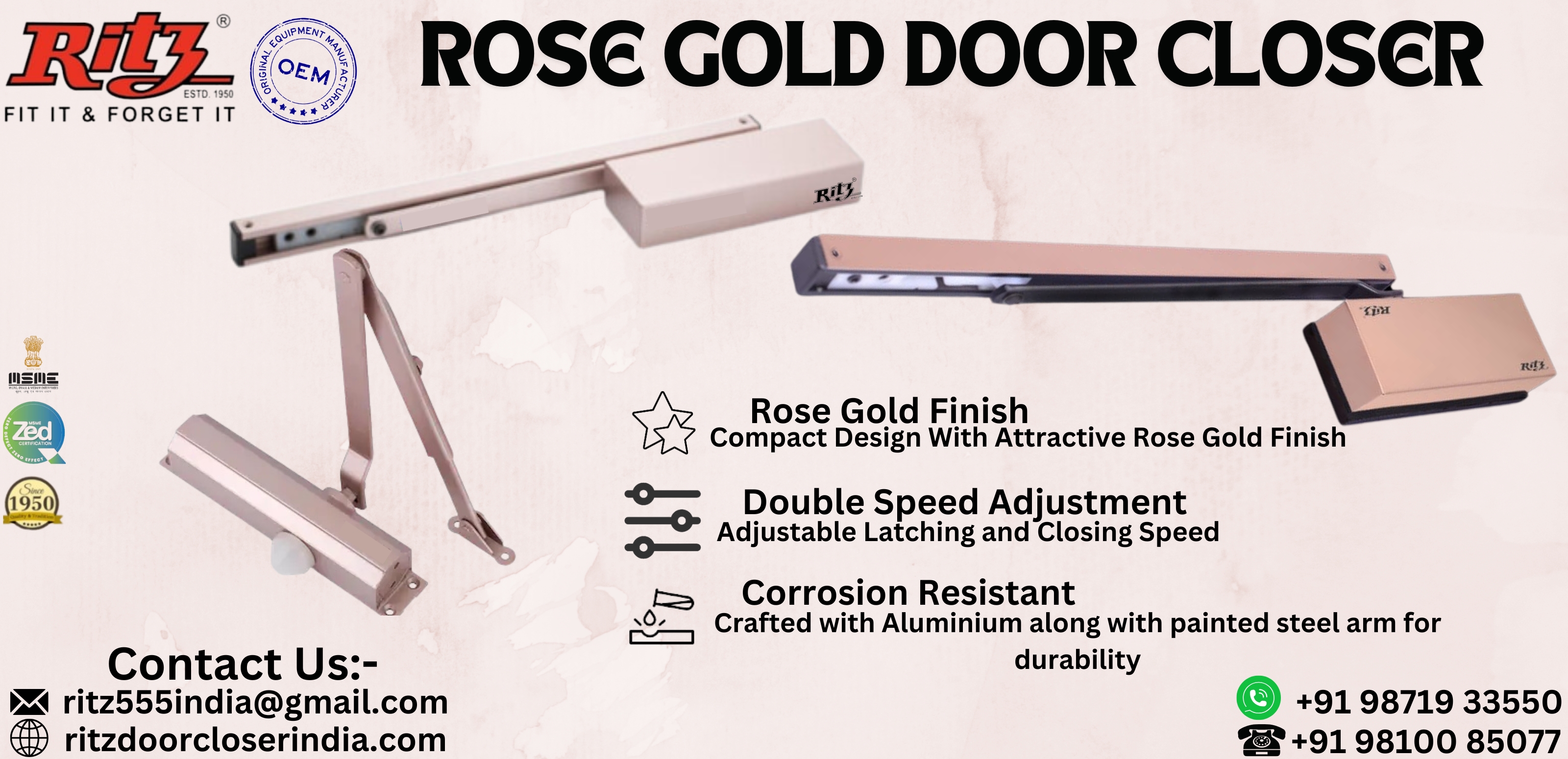 Rose Gold Door Closer